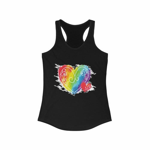 LGBT Rainbow heart Women's Ideal Racerback Tank Top Pride Day