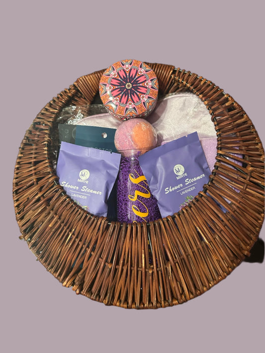 "Purple Paradise" Hand Bag Wicker Spa Gift Basket