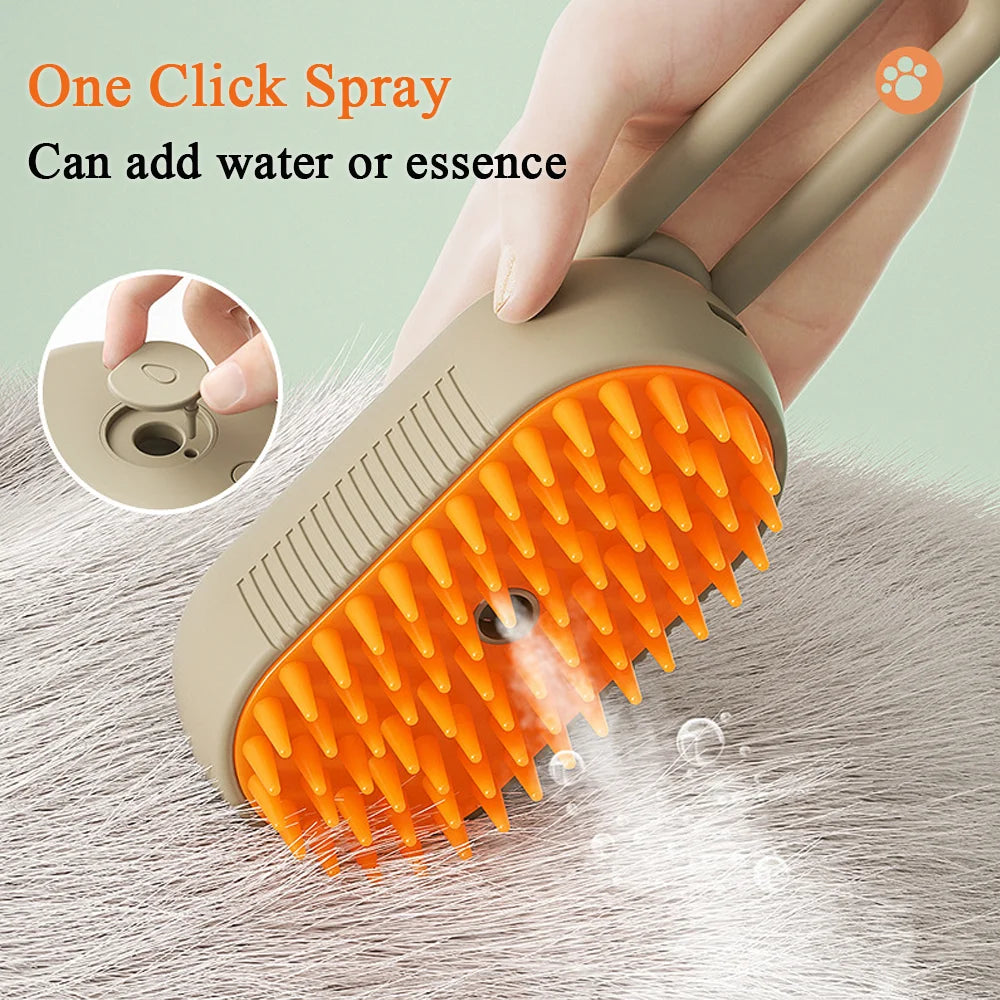 Steamy Cat Brush 3 in 1 Electric Anti-splashing Cat Brush with Steam