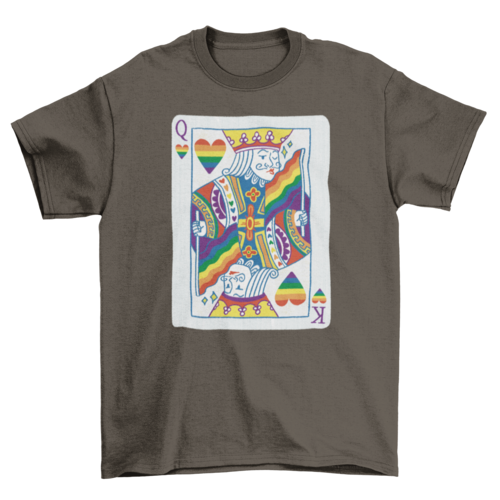 Poker king card with LGBT pride flag t-shirt