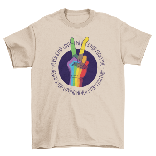Pride peace hand t-shirt