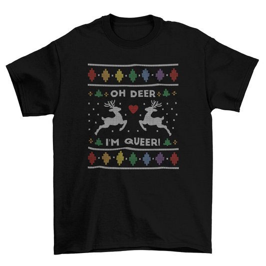 Queer ugly Christmas sweater t-shirt