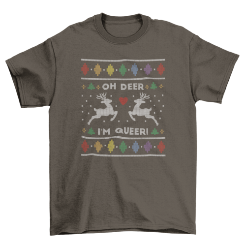 Queer ugly Christmas sweater t-shirt