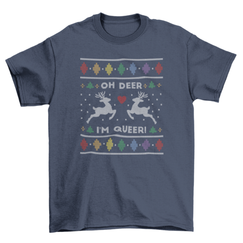 Queer ugly Christmas sweater t-shirt