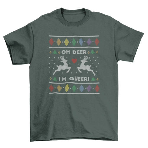 Queer ugly Christmas sweater t-shirt