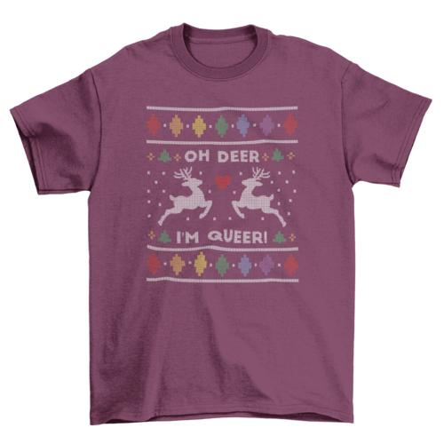 Queer ugly Christmas sweater t-shirt