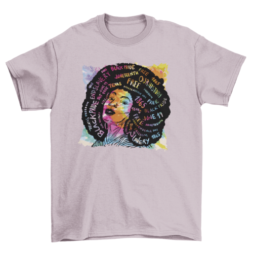 Black girl with afro watercolor t-shirt