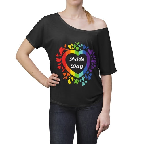 Pride Day Love Wins Rainbow heart Slouchy top